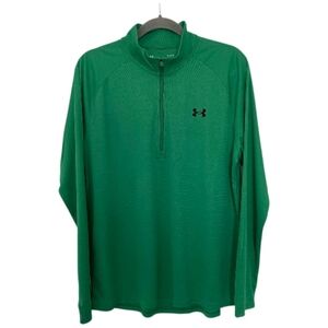 Green and Black Under Armour Men's Long Sleeve The Tech T-Shirt